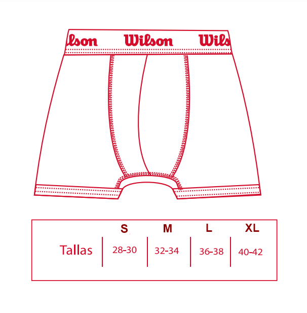 BOXER INDIVIDUAL WILSON ALGODÓN NEGRO