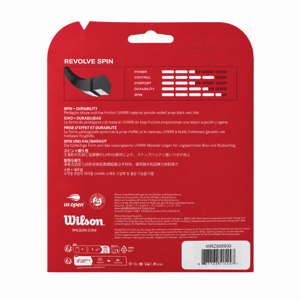 SET WILSON REVOLVE SPIN 17/1.25 NEGRO