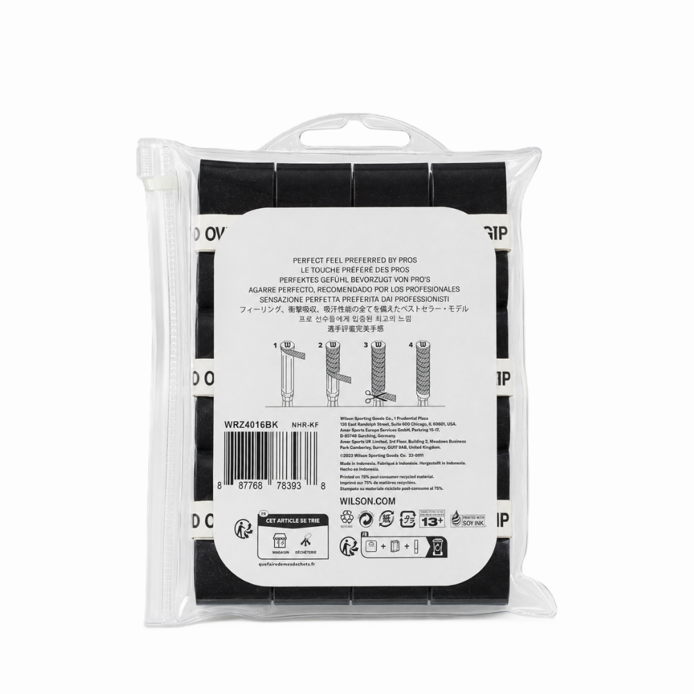 PACK X12 PRO OVERGRIP WILSON - BLACK