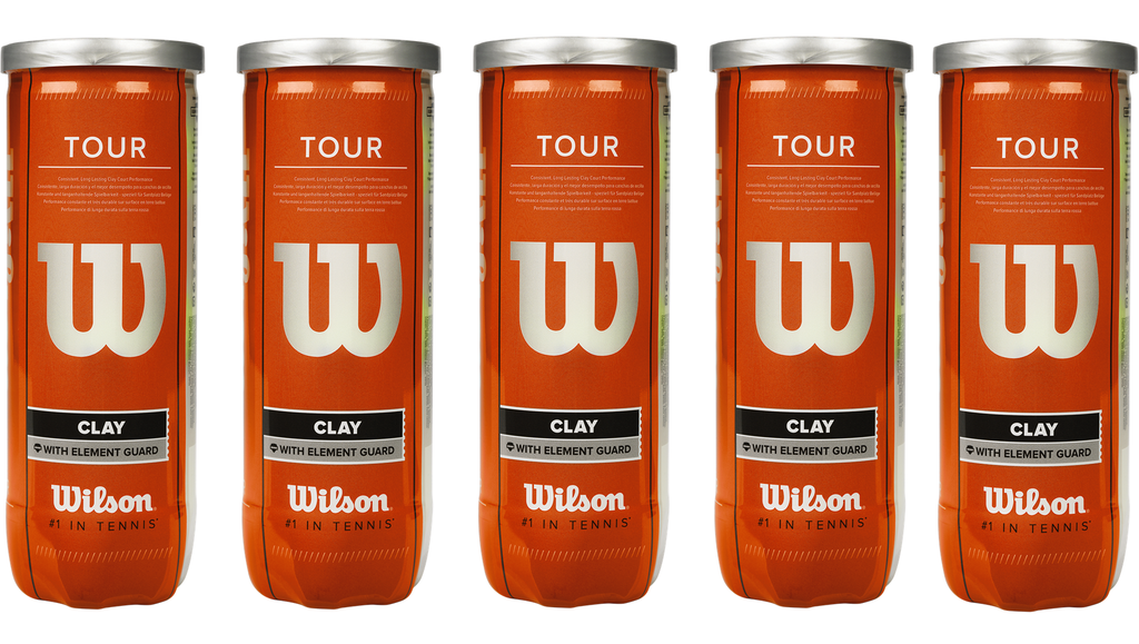 PACK X5 TUBOS WILSON TOUR CLAY