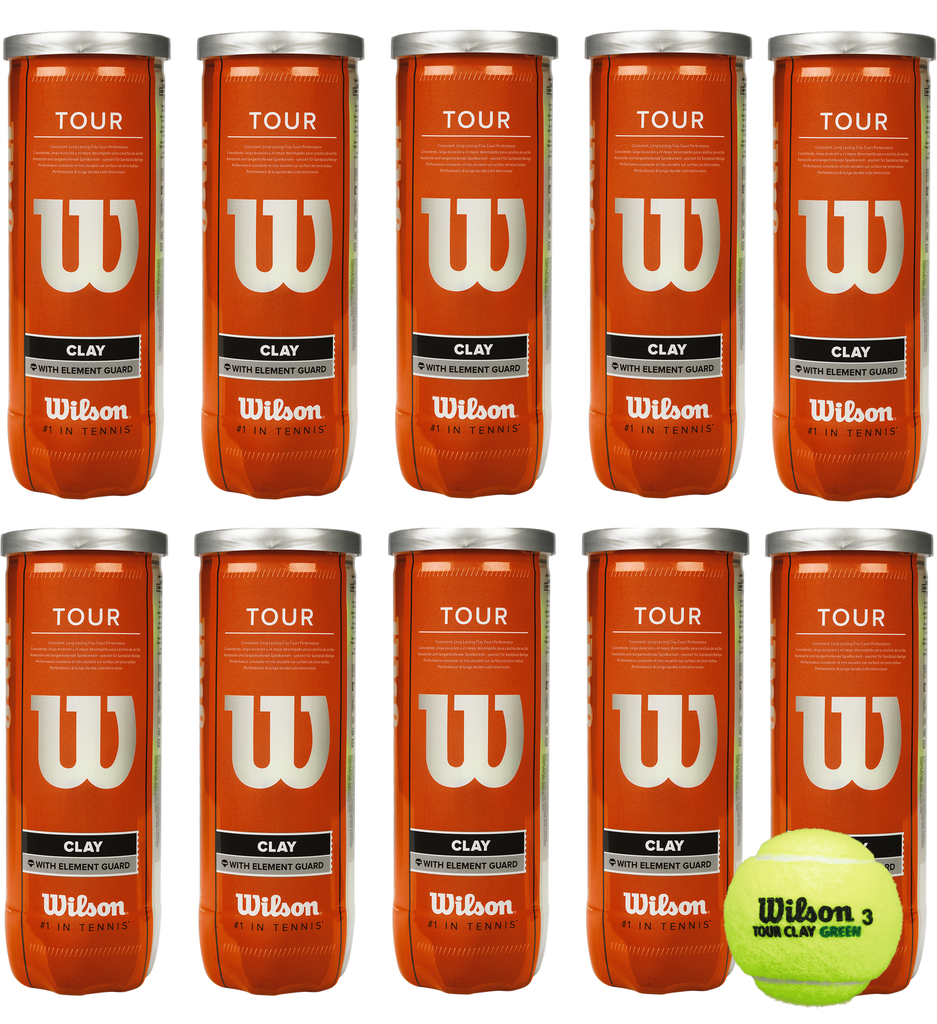 PACK X10 TUBOS WILSON TOUR CLAY