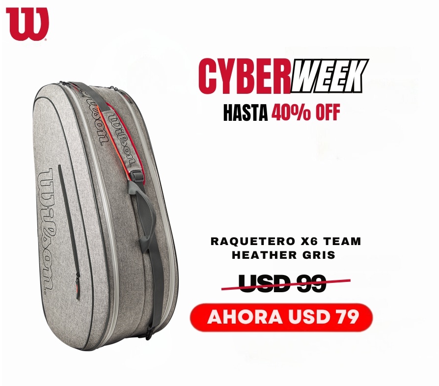 BOLSO RAQUETERO X6 TEAM HEATHER GREY 