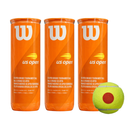 PACK X3 TUBOS WILSON US OPEN INICIACION PUNTO NARANJA
