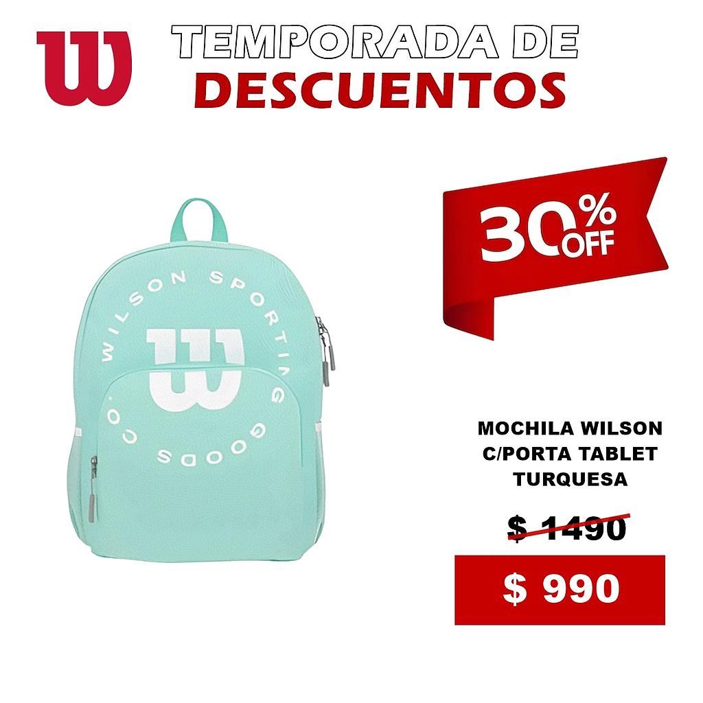 MOCHILA WILSON C/PORTA TABLET  TURQUESA