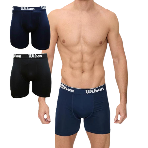 PACK X2 BOXER WILSON MICROFIBRA - AZUL M.+ NEGRO 