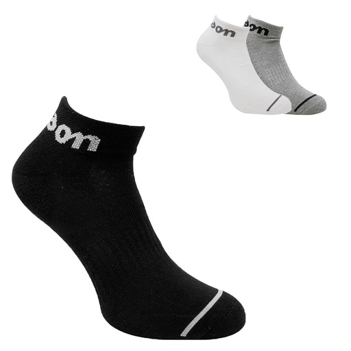 [C0784] PACK X3 MEDIAS CORTAS HOMBRE WILSON BLANCO, NEGRO, GRIS