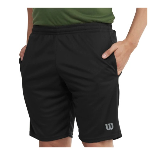 [79501-BK] SHORT WILSON DOBLE PIQUÉ NEGRO