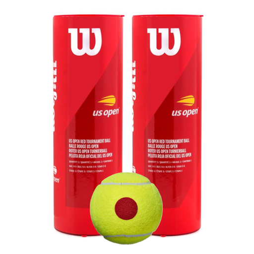 [WRT137600 X2] PACK X2 TUBOS WILSON US OPEN INICIACION PUNTO ROJO