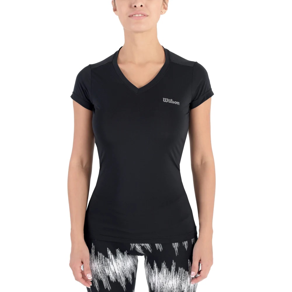 REMERA/CAMISETA ULTRA DRY WILSON DAMA NEGRO