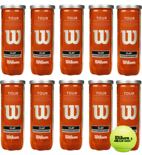 PACK X10 TUBOS WILSON TOUR CLAY