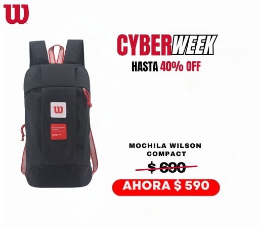 [65,AL001.] MOCHILA WILSON COMPACT BLACK 