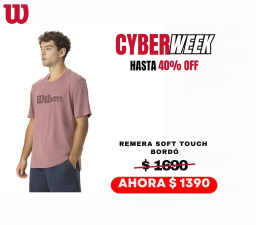 [19060.] REMERA WILSON HOMBRE SOFT TOUCH - BORDÓ