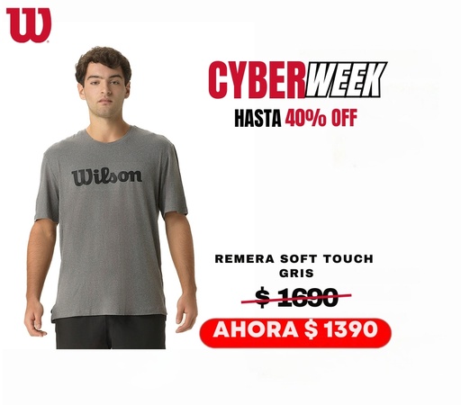 [19060.] REMERA WILSON HOMBRE SOFT TOUCH - GREY 