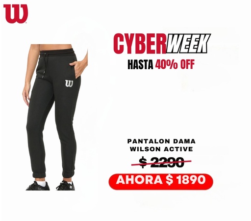 [19310.] PANTALON DAMA WILSON ACTIVE - BLACK  