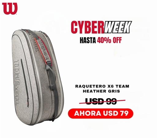 [teamx6] BOLSO RAQUETERO X6 TEAM HEATHER GREY 